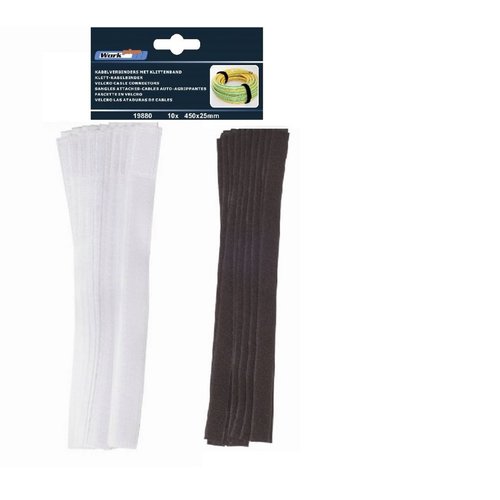 WorkPlus Kabelverbinders met Klittenband 450x25 mm