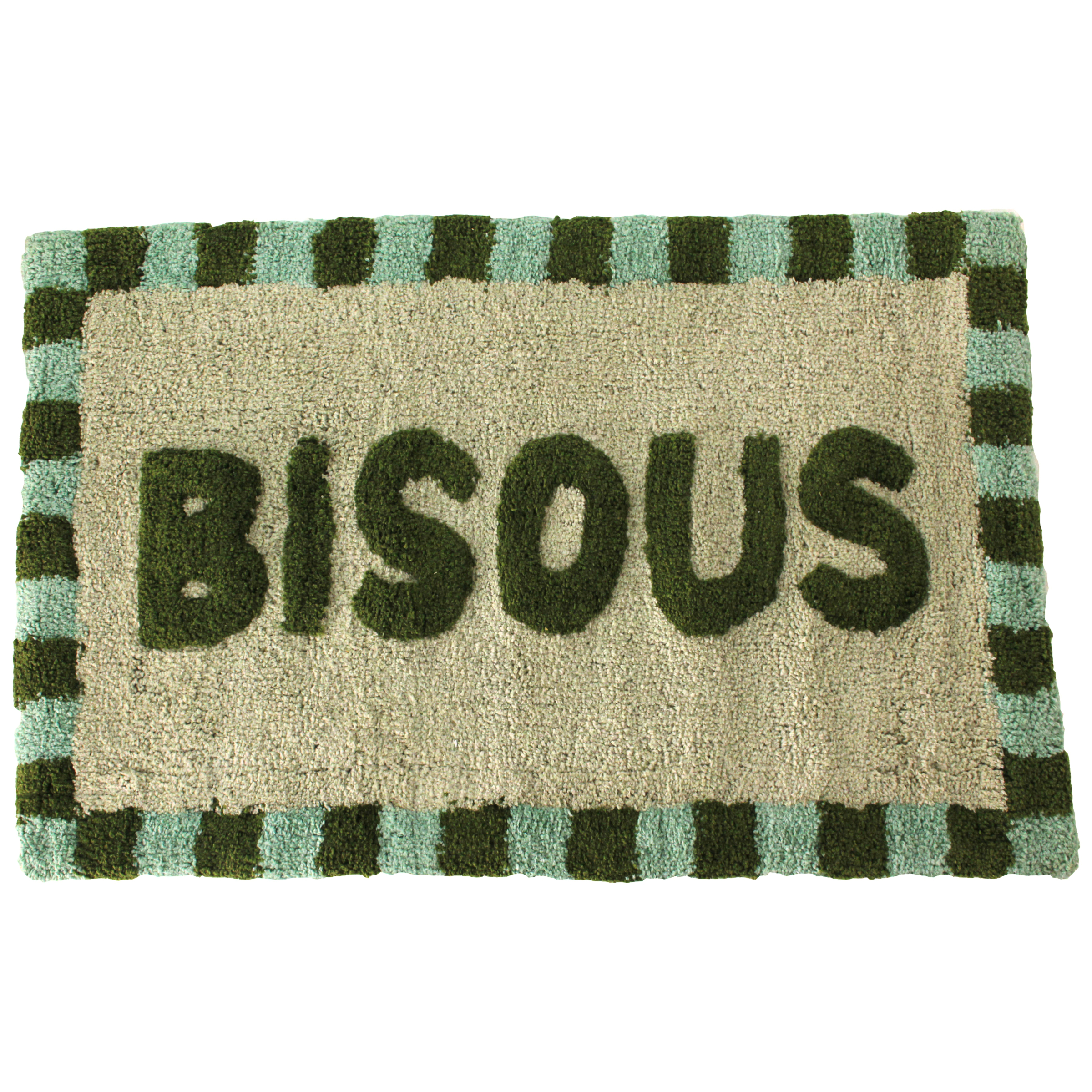 Badmat Bisous 50x80 cm - Katoen - Groen Badmat Bisous 50x80 cm - Katoen - Groen