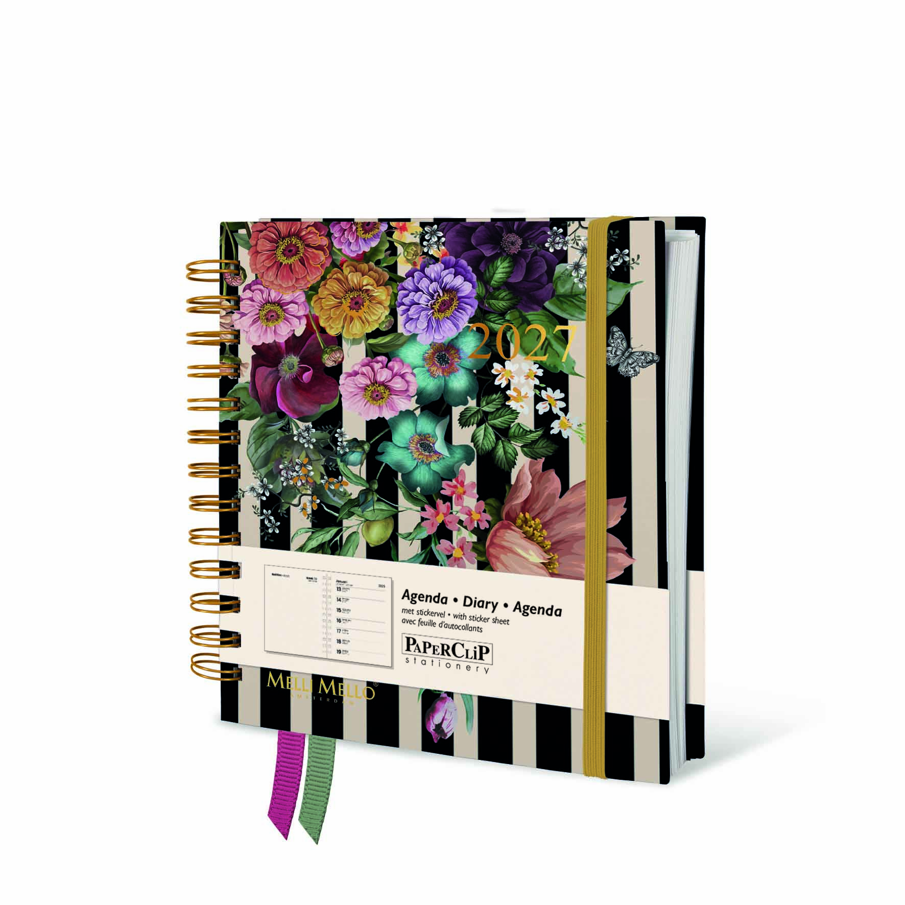 Paperclip Bureau Agenda 2027 Melli Mello Spiraal 1week/pag+Notes 15.5x18.5 cm