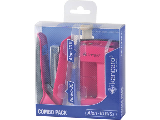Kangaro Combipack Perforator-Nietmachine Aion-10G Roze