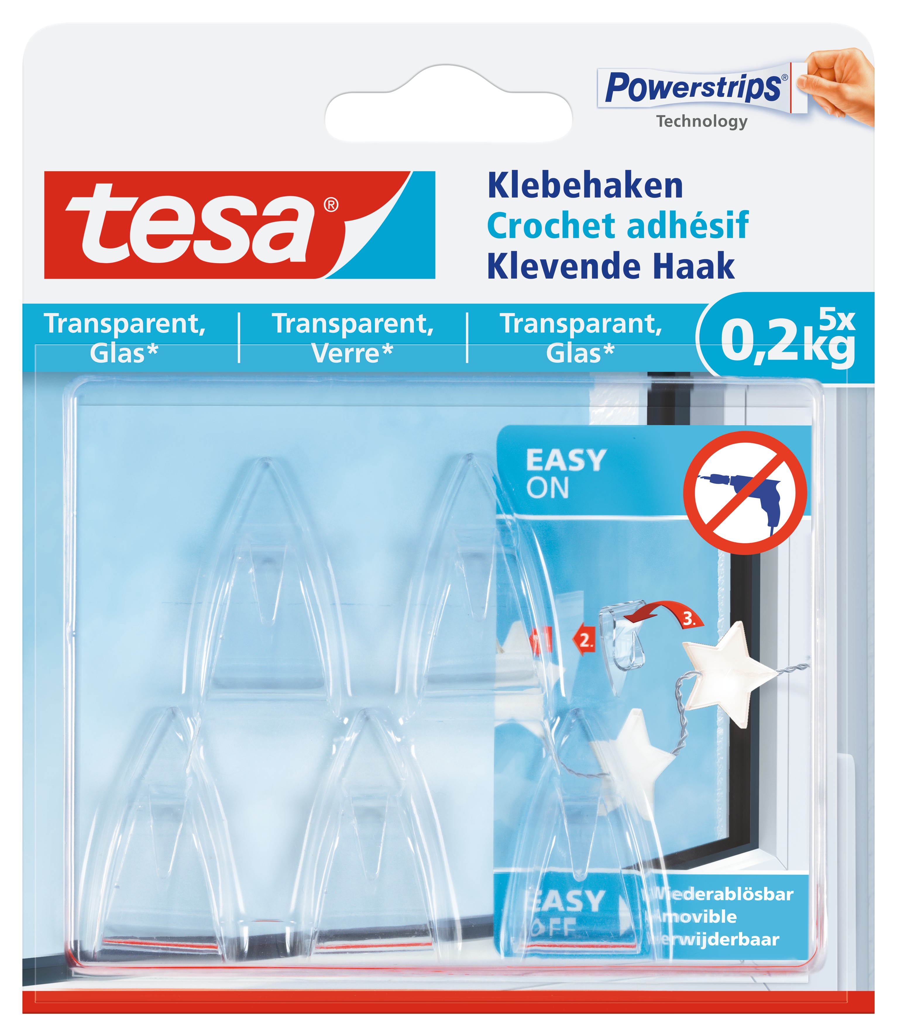 Tesa Haak Transparant tot 200 g