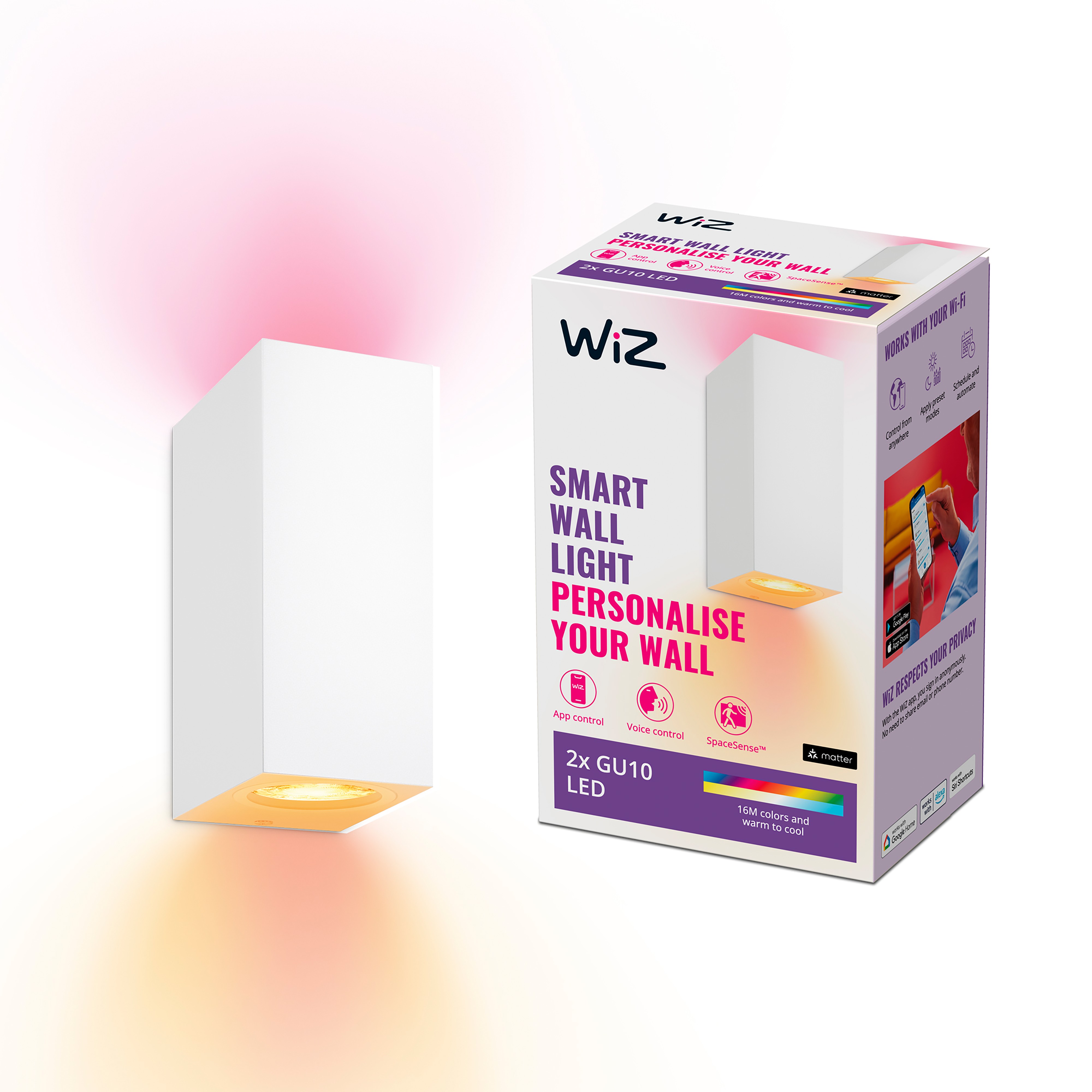 Wiz Wandspot Wit 2x 5W RGBW