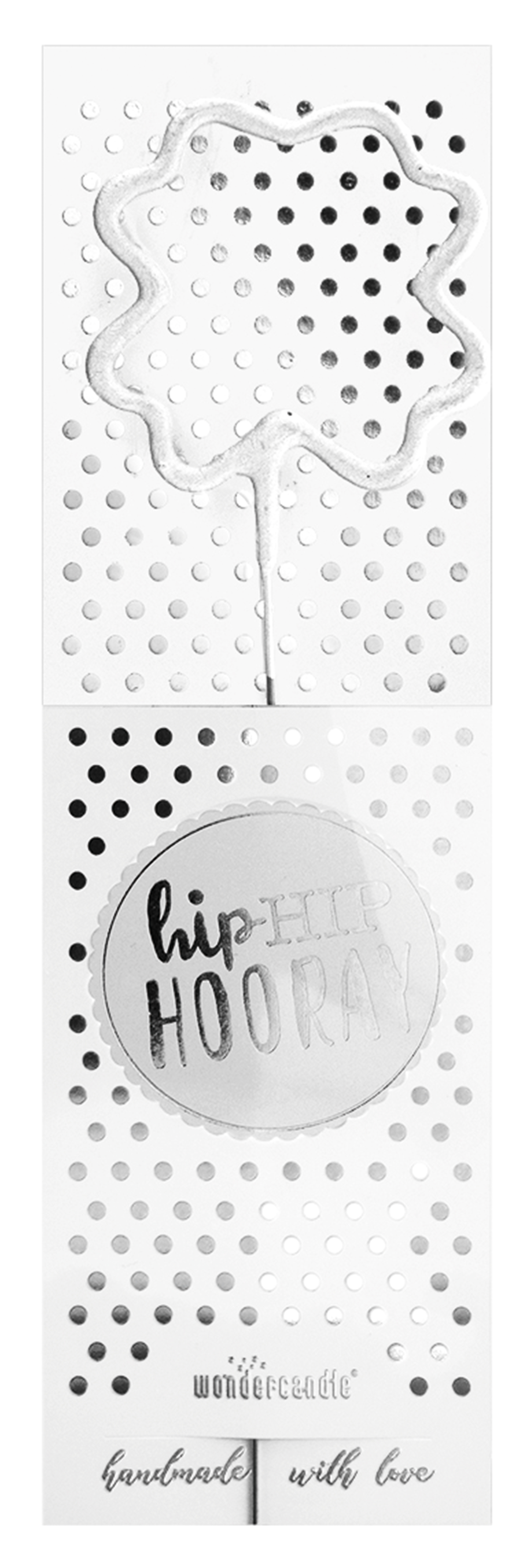 Wondercandle Classic Klaver HipHip Hoory - Zilver