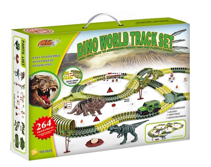 Dino World Track set 264 delig, trax met flexible baan Dino World Track set 264 delig, trax met flexible baan
