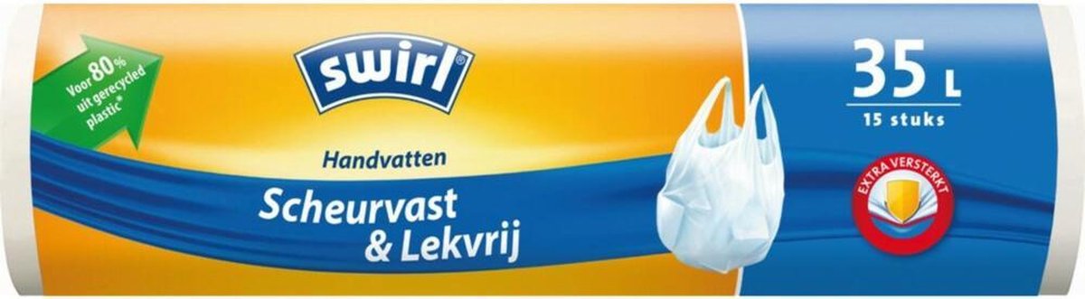 Swirl Pedaalemmerzakken met Handvat 35 l - 15 stuks - Scheurvast Lekvrij