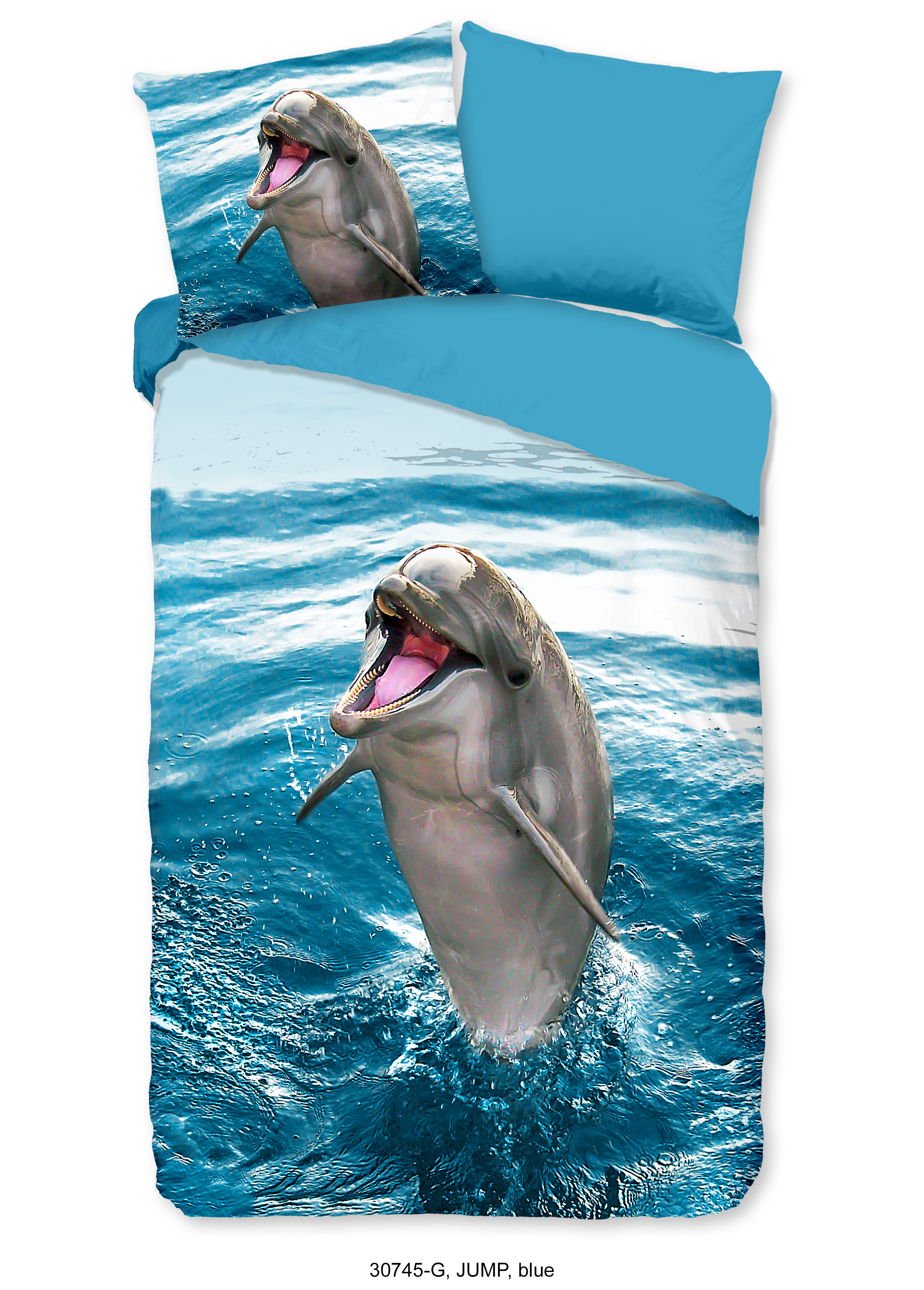 Good Morning Dekbedovertrekset Kids Jump 140x220 cm Katoen Blauw