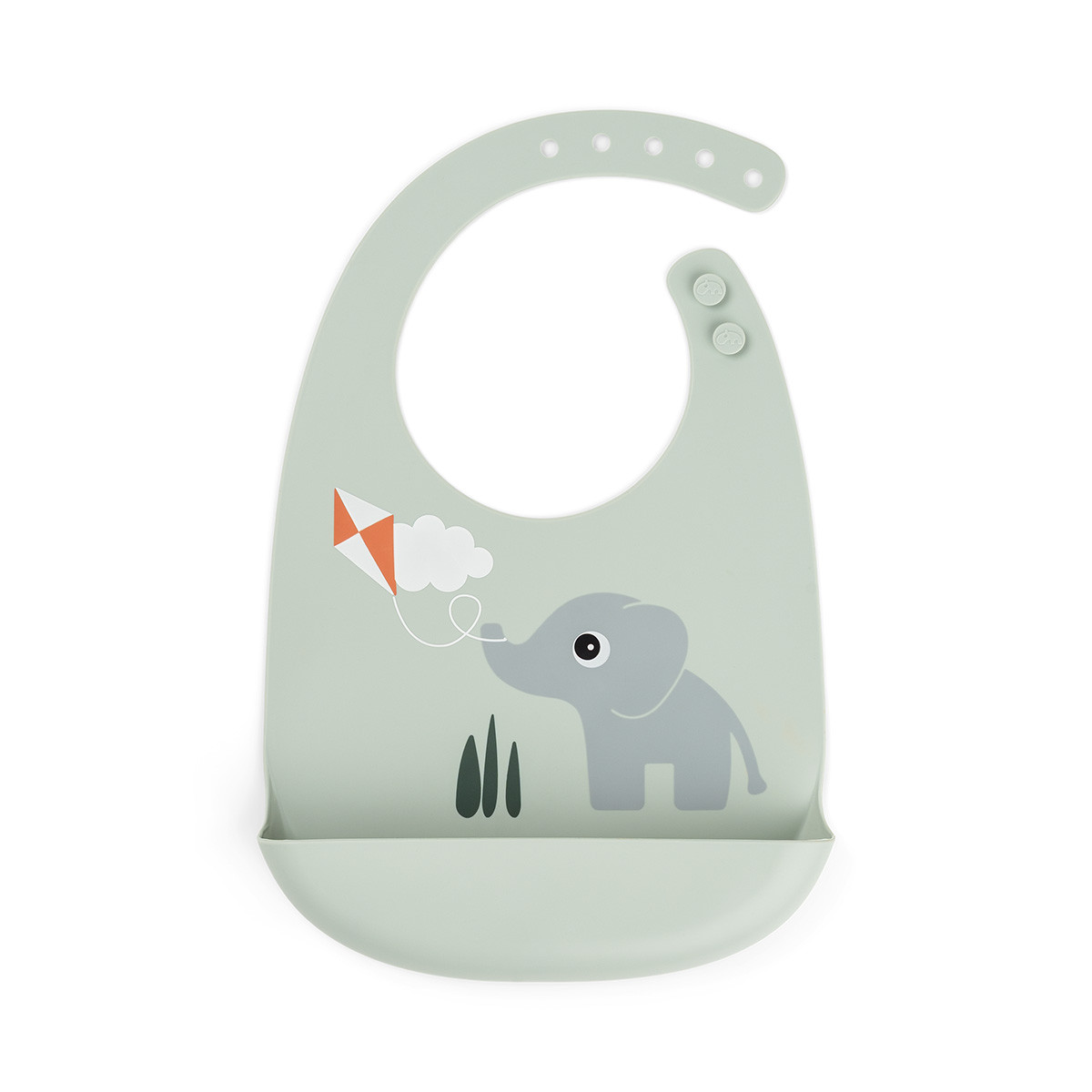 Done By Deer Slab Silicone met Opvangrand Playground Green 27x19x4 cm