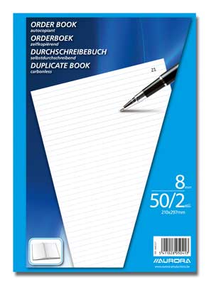 Aurora Orderboek A4 Gelijnd Doorschrijf 21x29.7 cm - 50 vellen