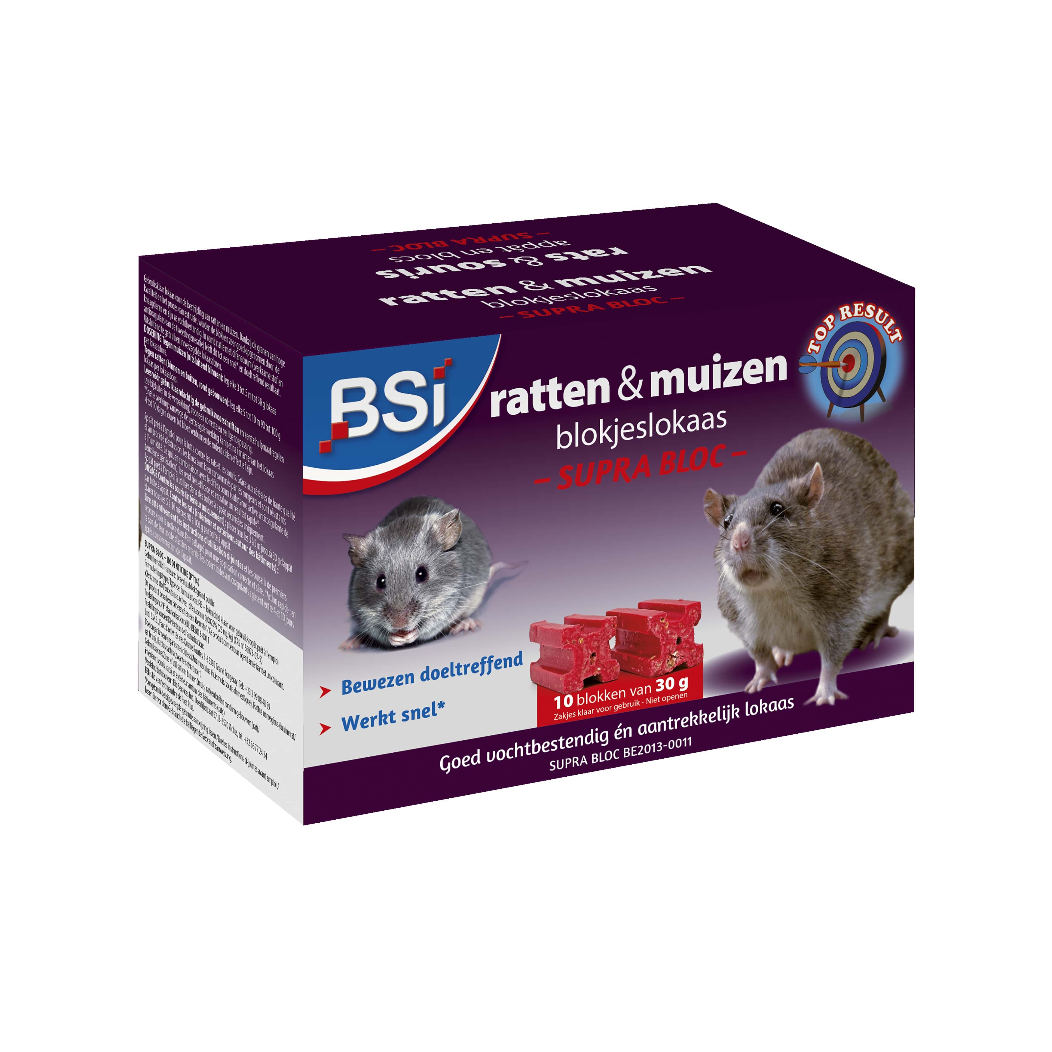 BSI Supra Bloc Ratten en Muizenvergif 300 g blok BSI Supra Bloc Ratten en Muizenvergif 300 g blok