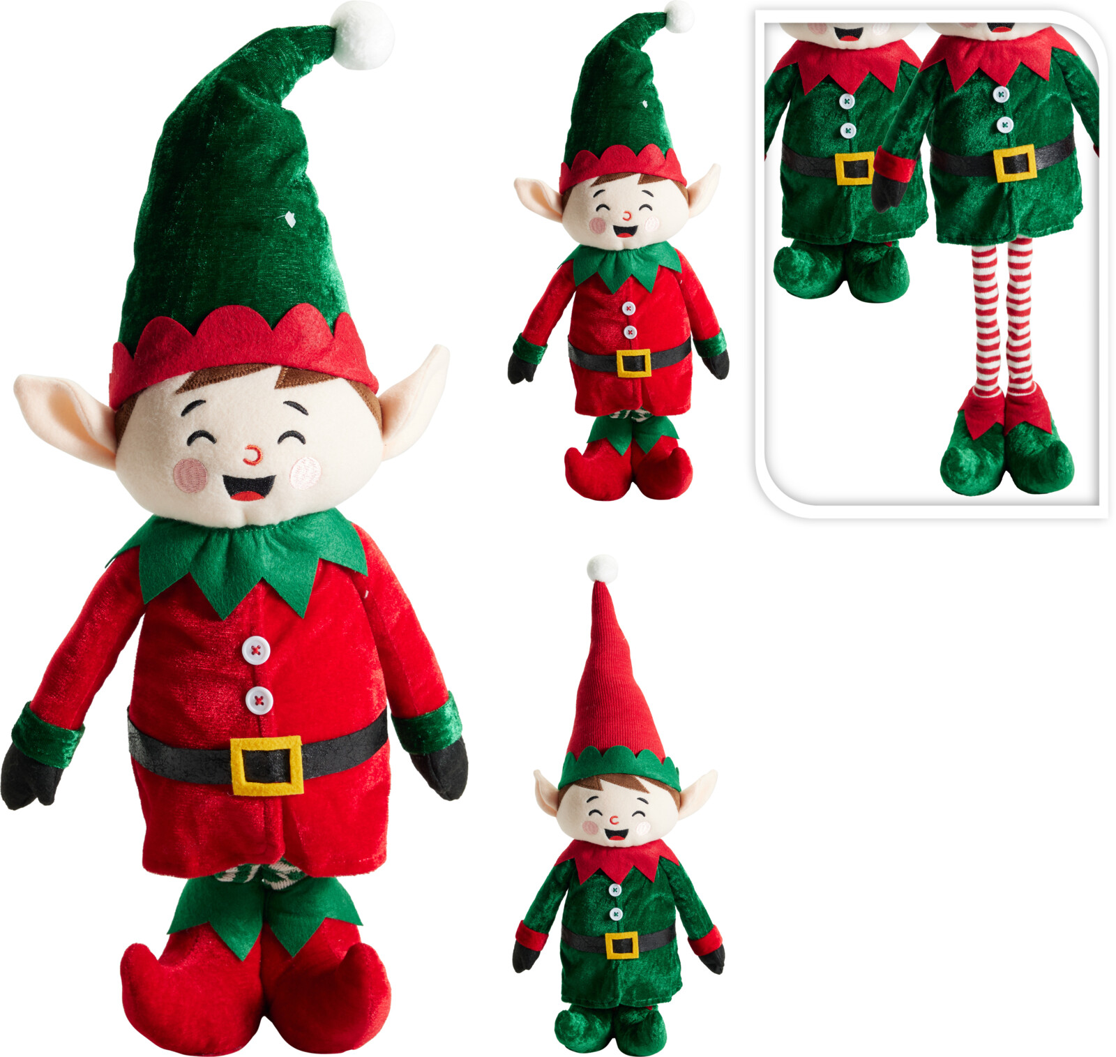 Elf met Telescopische Benen 22x13x79 cm - assorti - prijs per stuk