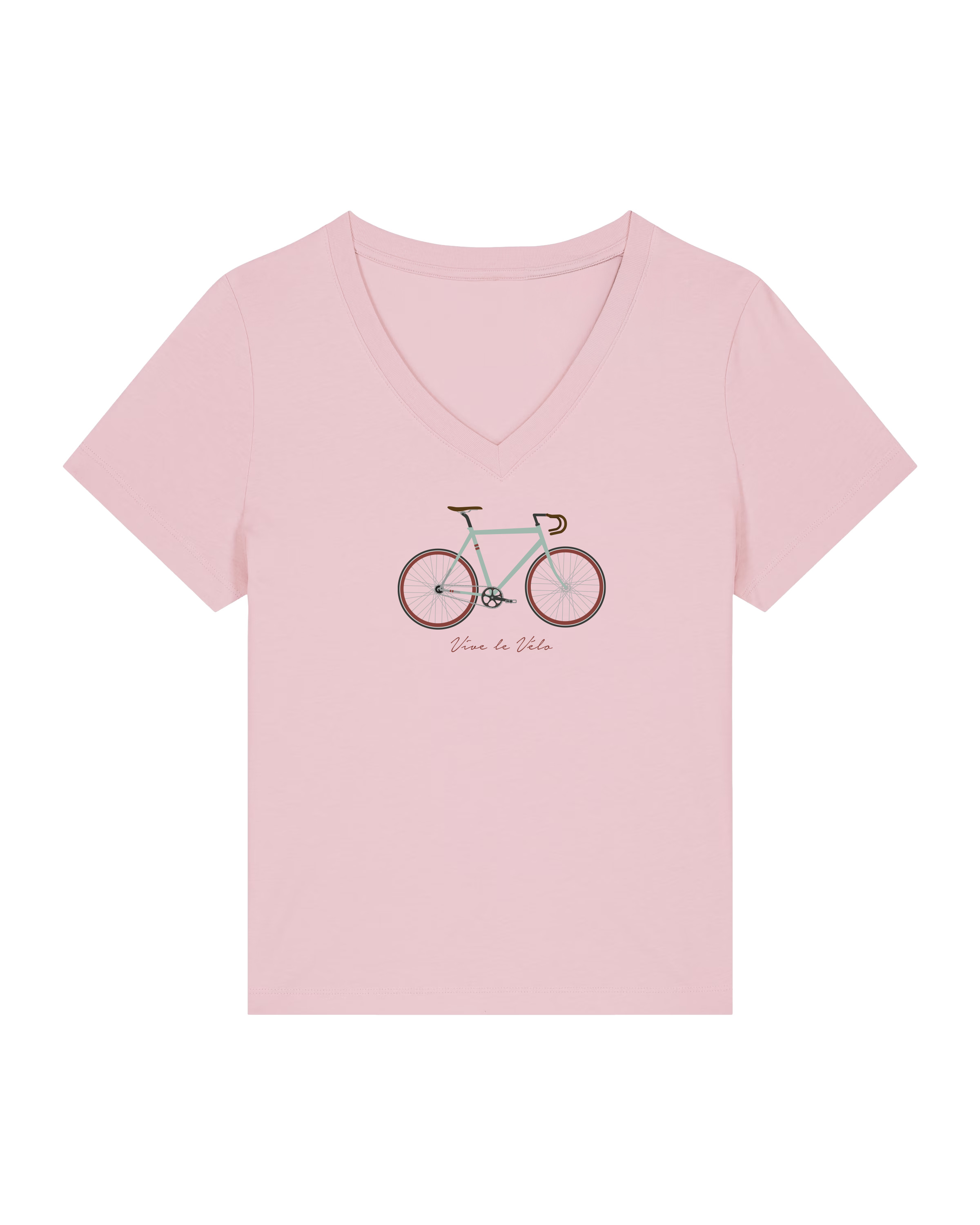 Vive le Vélo T-shirt Dames Fixie Vh Km Cotton Pink