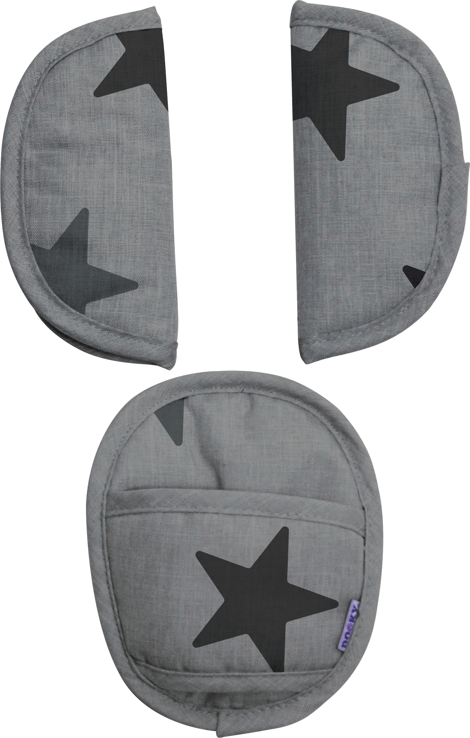 Dooky Gordelbeschermers 3-delig Grey Stars - Voor Autstoel Groep 0+