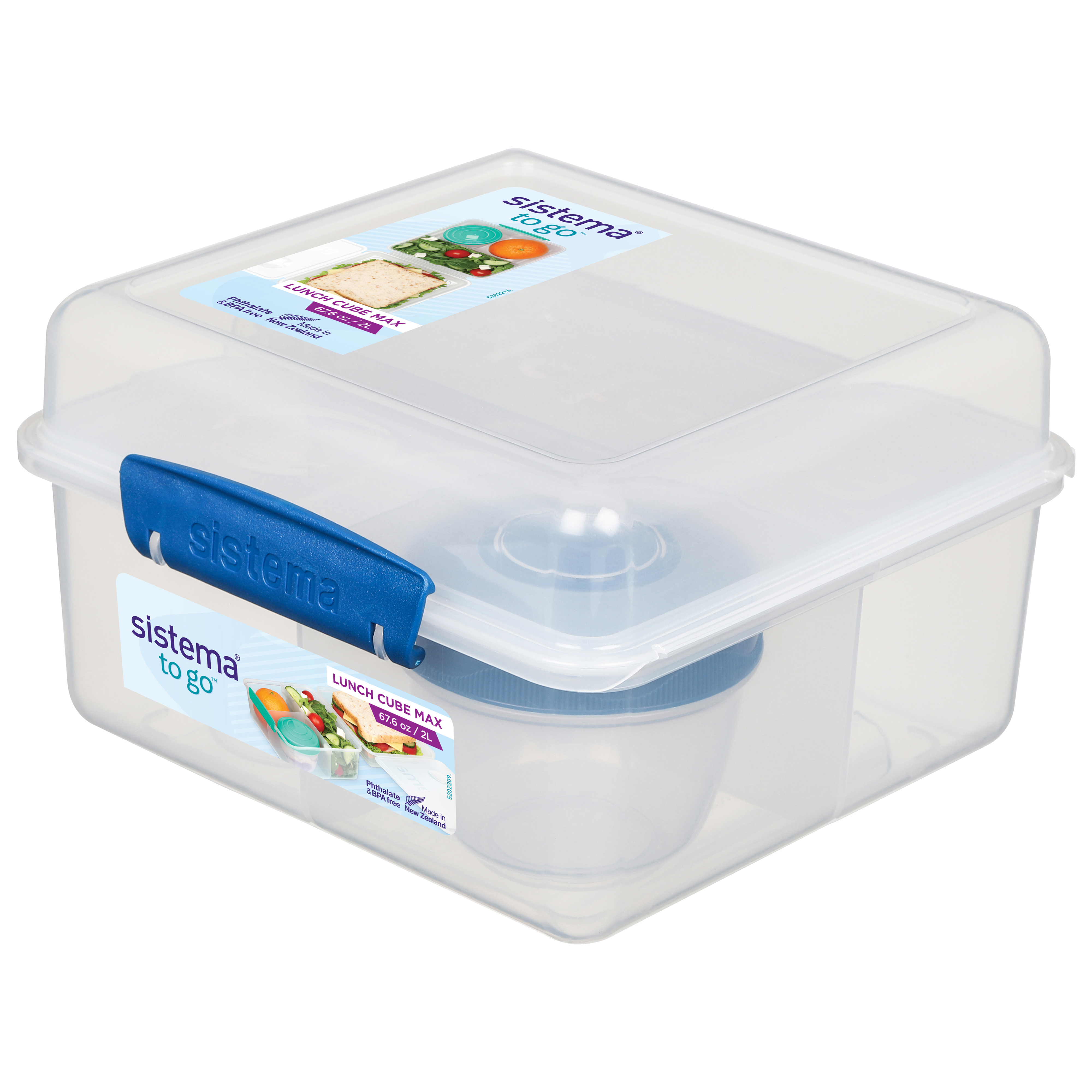 Sistema To Go Lunchbox Cube Max met 1 Yoghurt/-Dressingpotje - Minty Teal - 17.7x16.7x10.5 cm