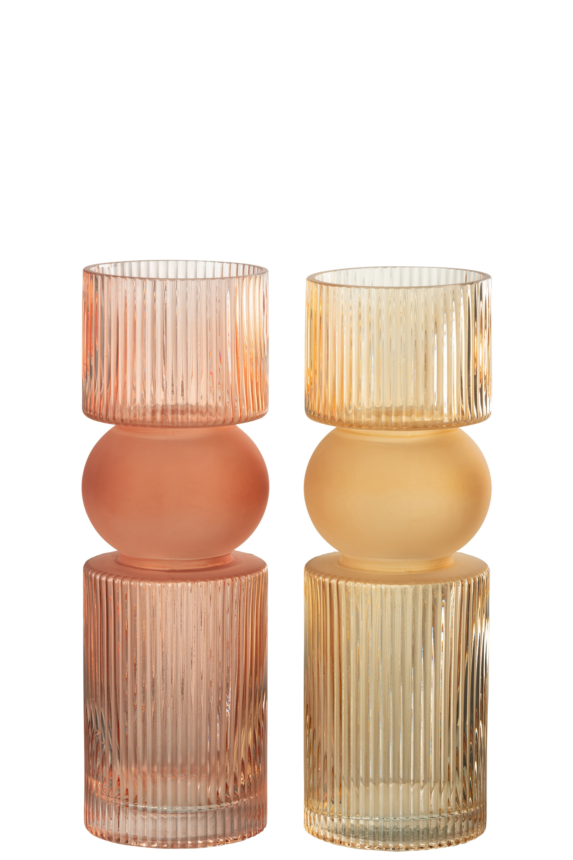 J-Line Vaas Snoep 10x30 cm - Glas - Kaarshouder - assorti - prijs per stuk