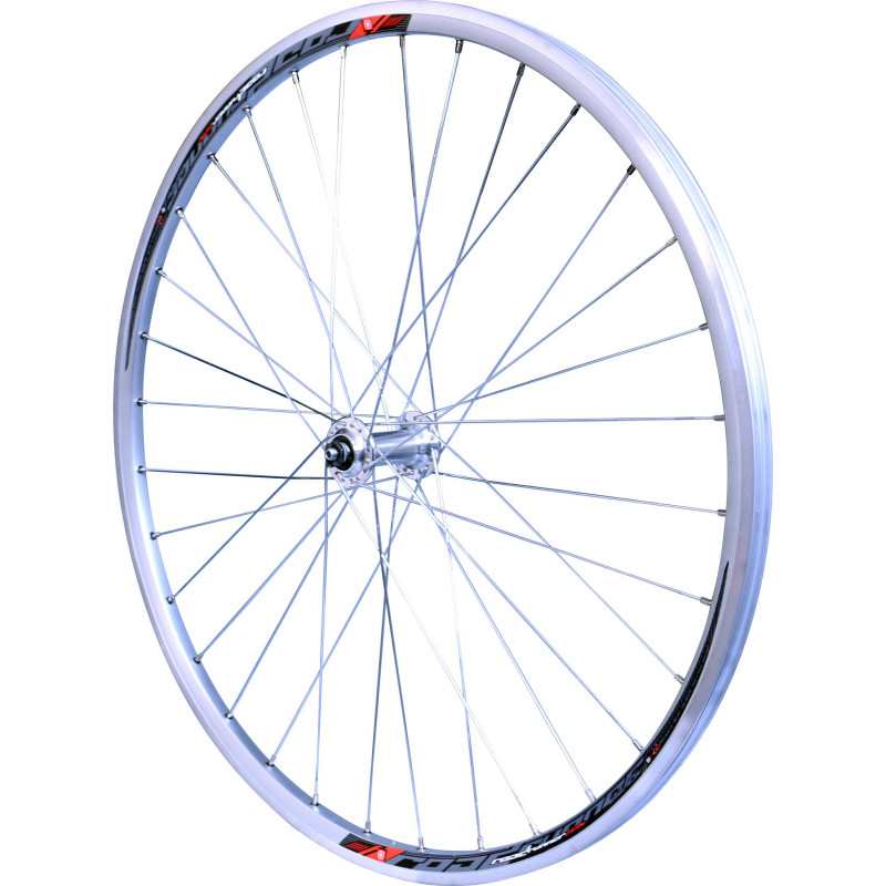 Achterwiel Racefiets Dubbelkamer Velg Inox Spaak 622-19 Cassette Snelsluiting
