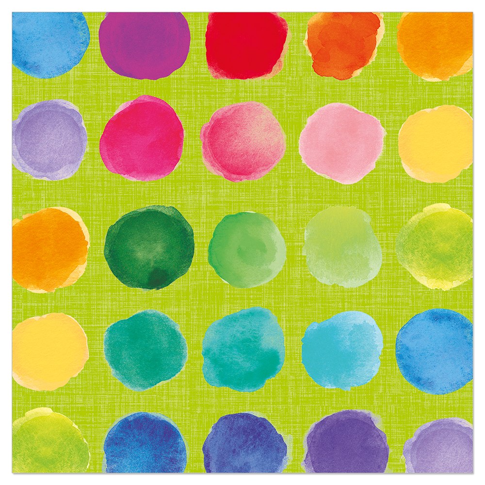 Artebene Servetten 33x33 cm Dots-Multicolor-Groen