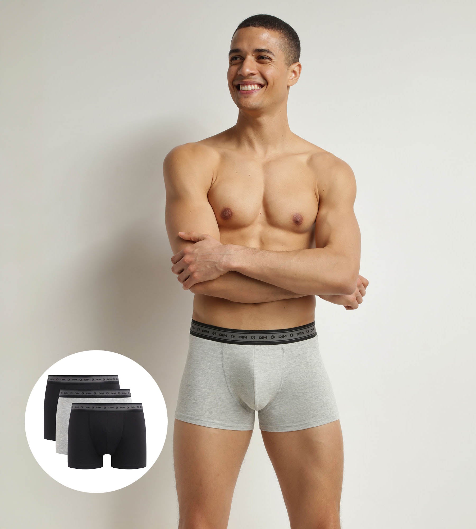 Dim Boxershort Heren Good 3 stuks Zwart/Grijs/Zwart - maat XXL