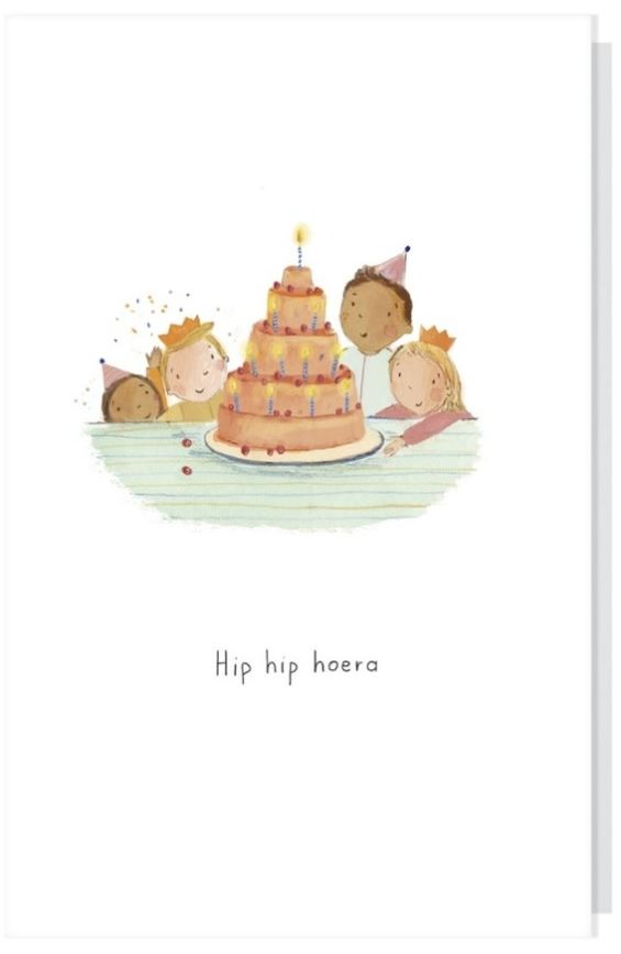 Wenskaart Hip Hip Hoera - Taart FLOGCL