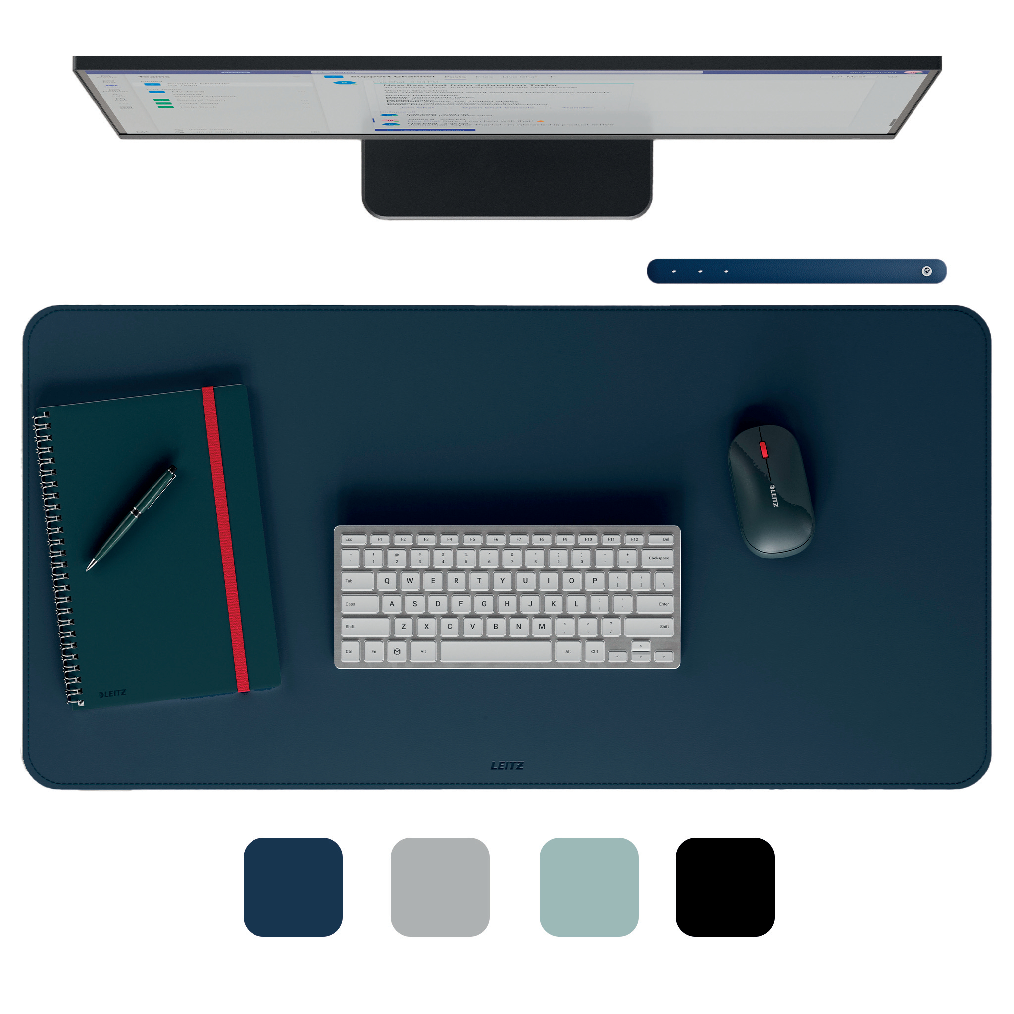 Leitz Bureau Onderlegger Lederlook Donkerblauw 40x80 cm