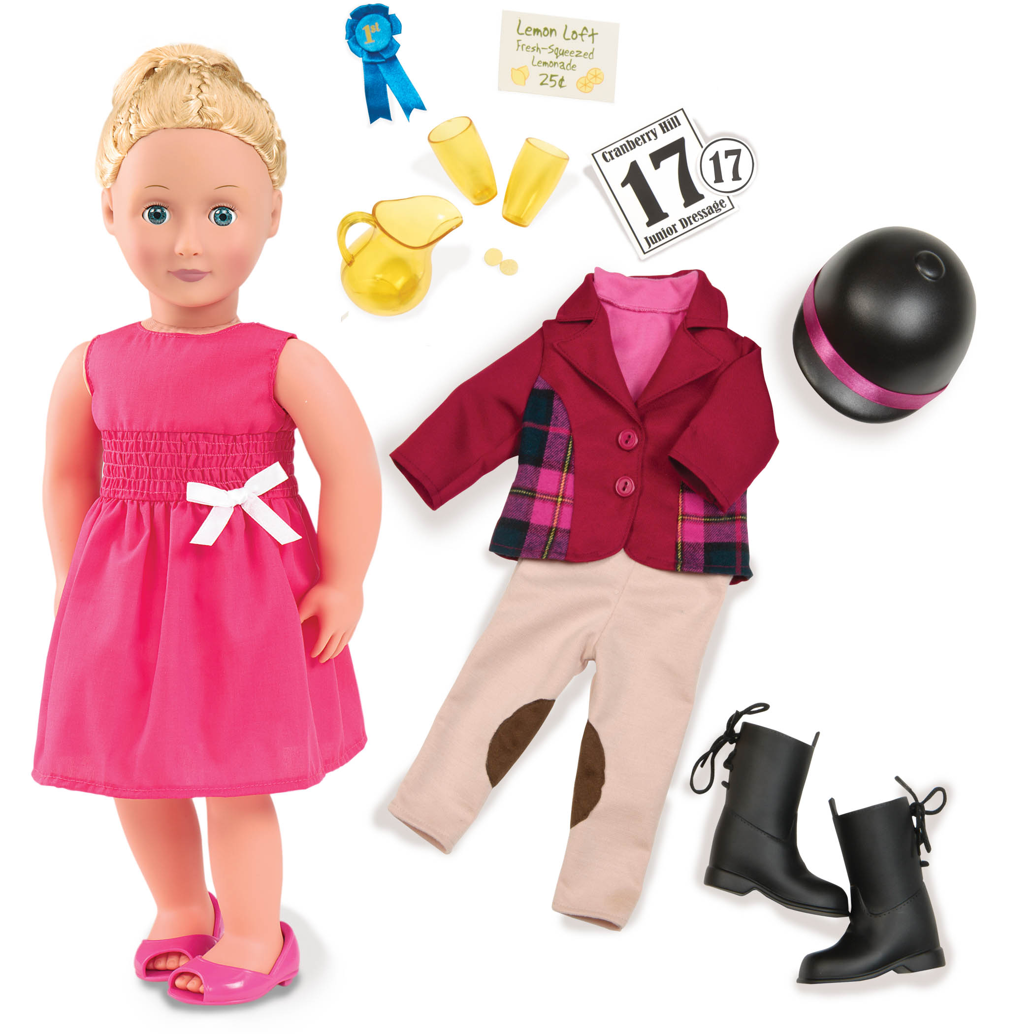 Our Generation Lily Anna Pop 46 cm, Paardrijkleding + Feestkleding