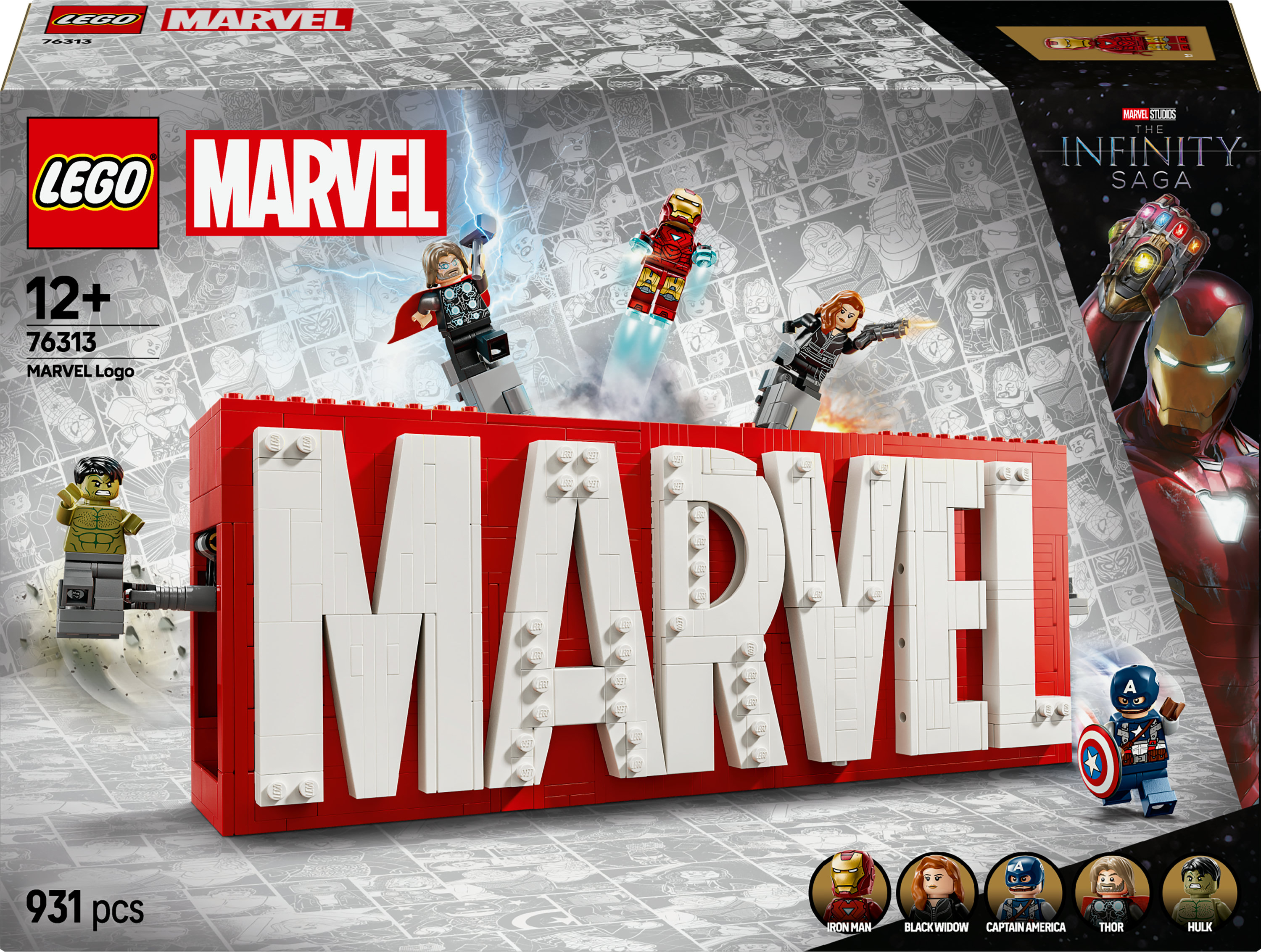 LEGO Super Heroes 76313 Marvel Logo en Minifiguren