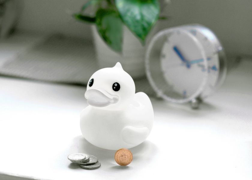 BDuck Spaarpot Wit - 9.5 cm