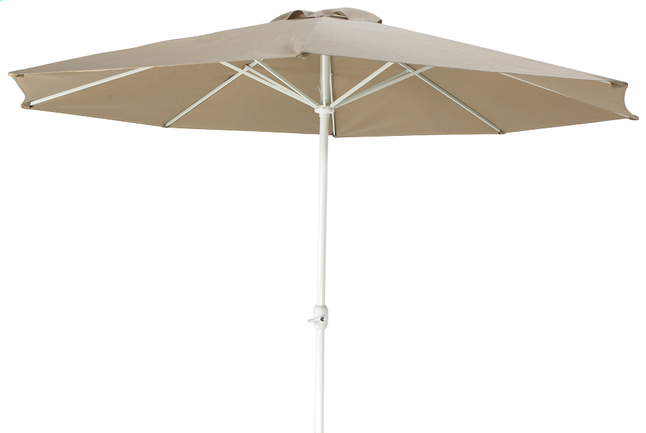 Parasol Evy Taupe 3.5m Mast Wit Kantelbaar 180g/m