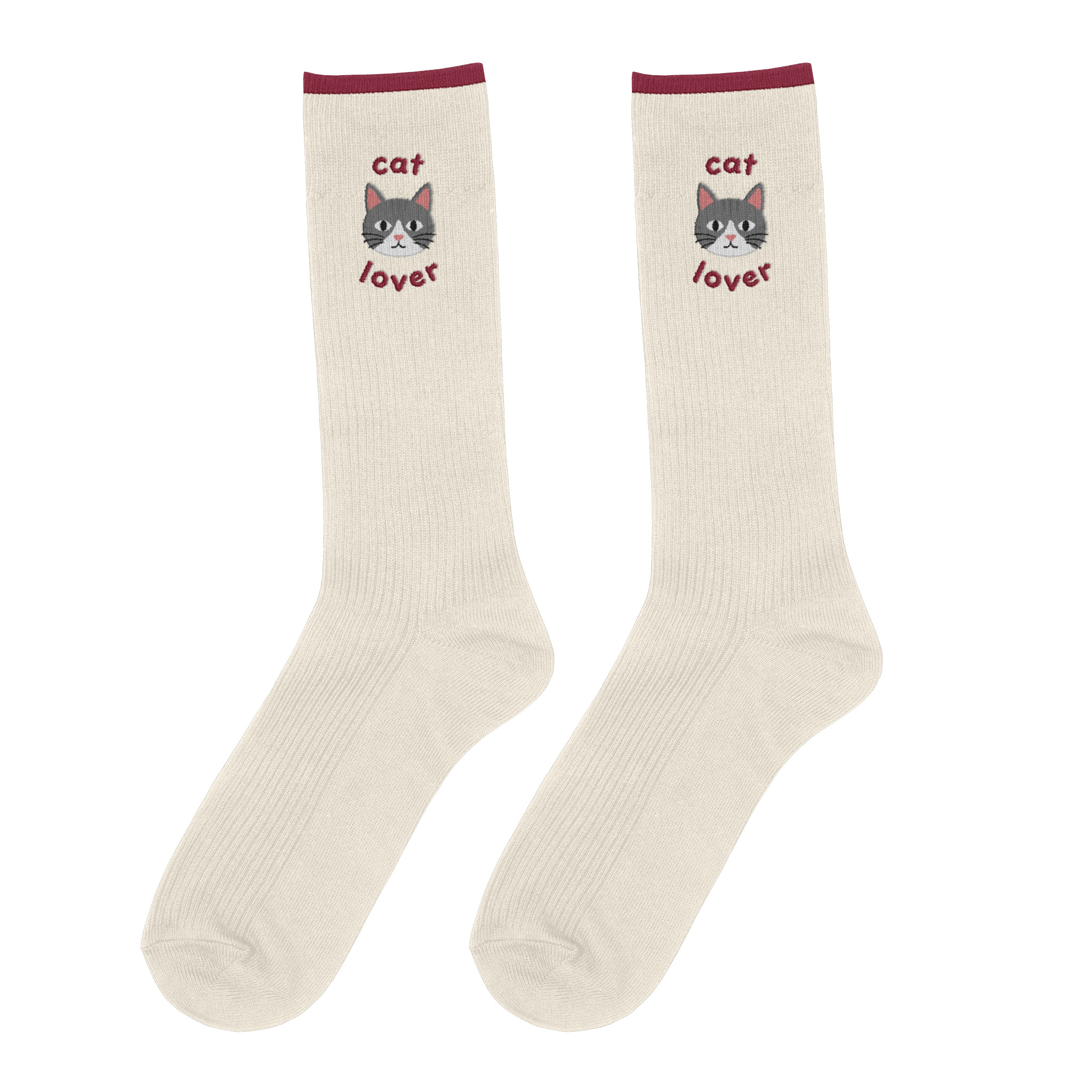 Chez Milo Herensokken Cat Lover Grey Tabby Cat - One Size (40-45)