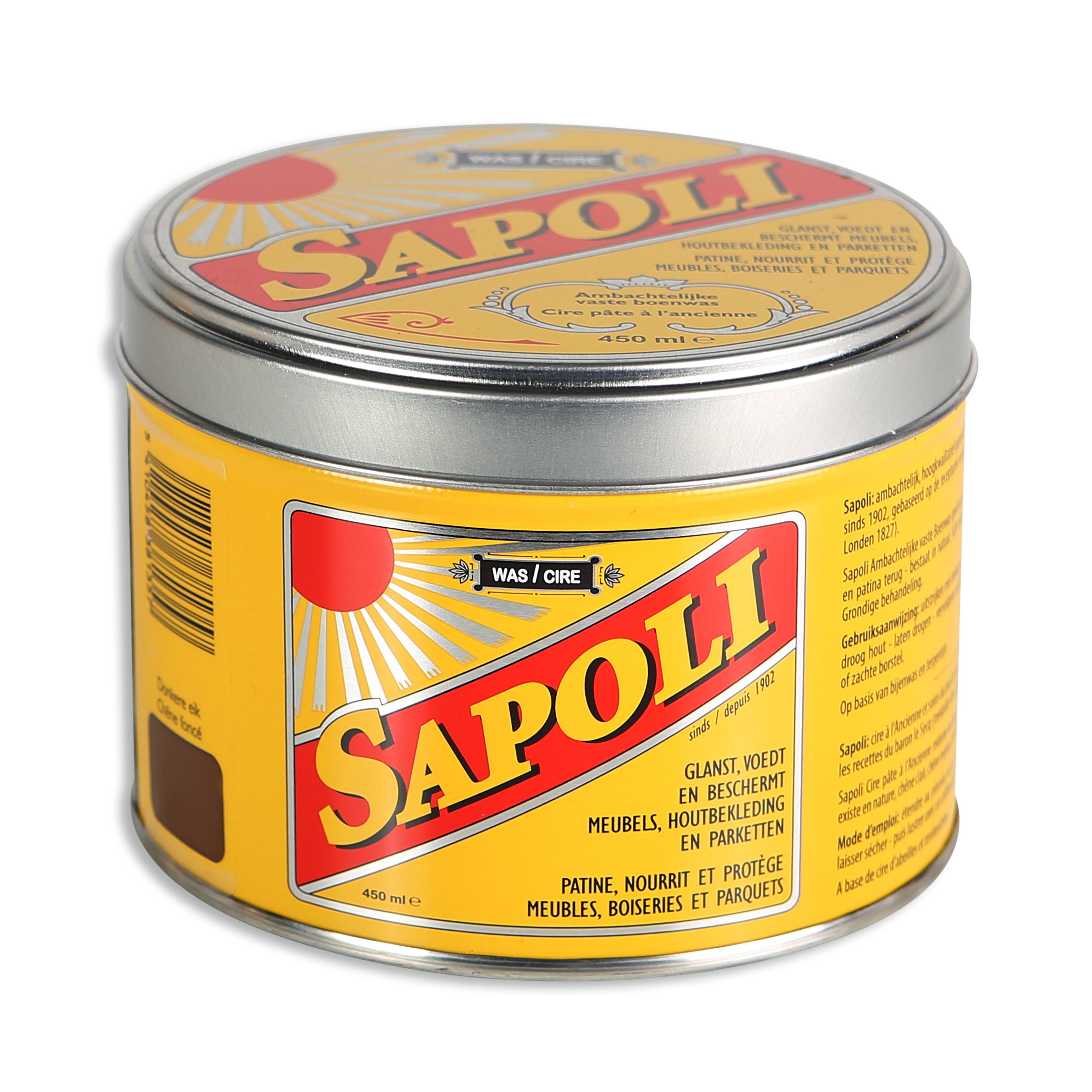 Sapoli Vaste Boenwas Donker Eiken 450 ml