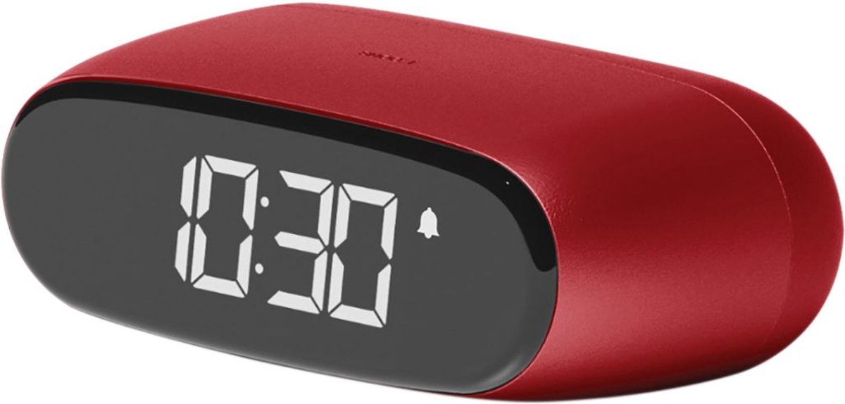 Lexon Alarmklok Minut Clock Donker Rood 10x6x3.5 cm