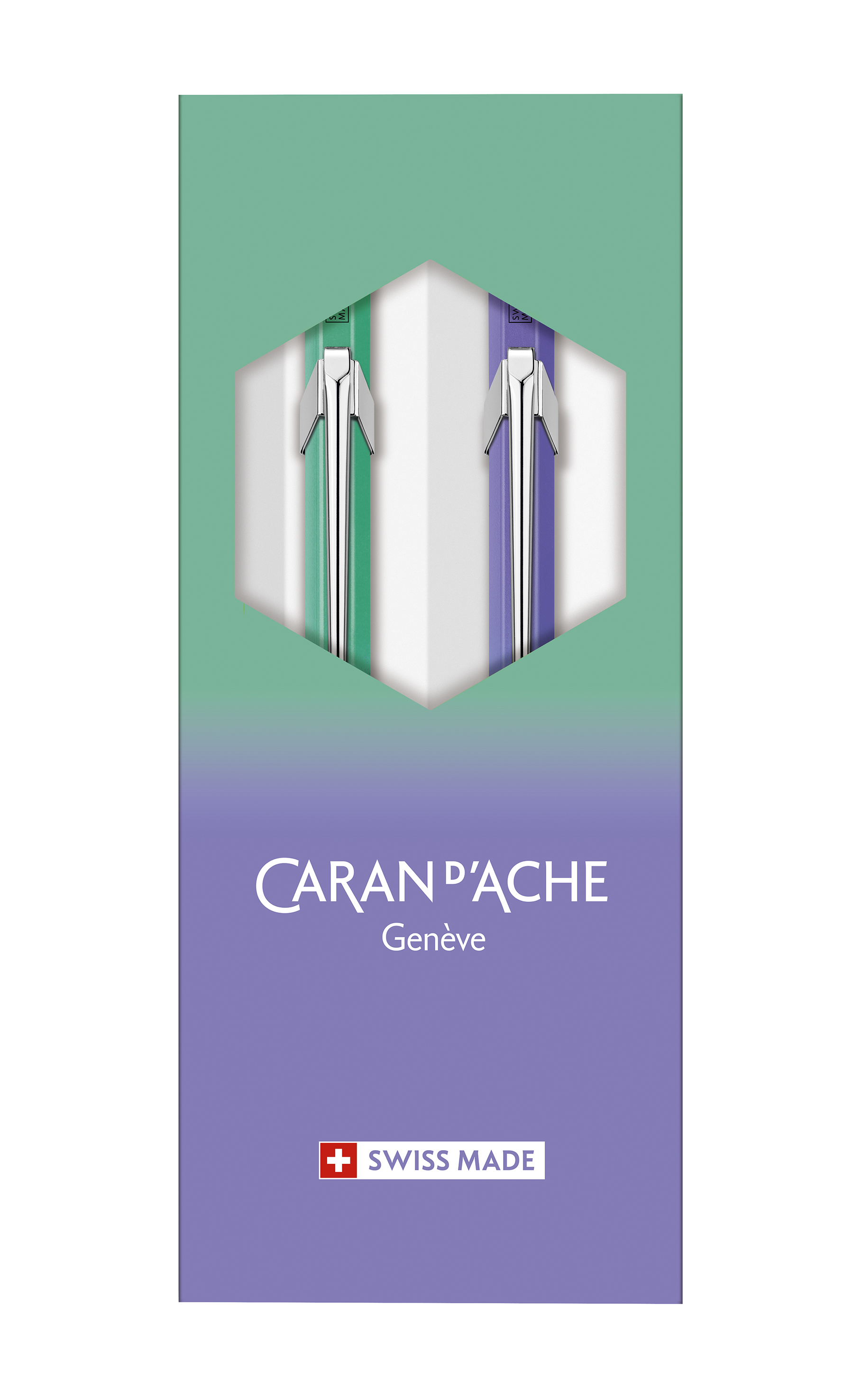 Caran d'Ache Balpen/Vulpotlood Set van 2 849-844 - Violet-Groen - Borealis