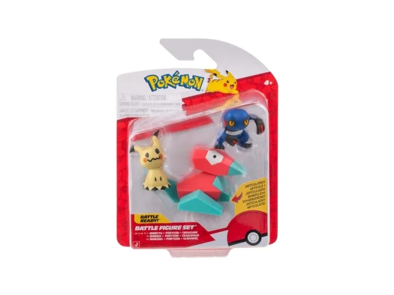Pokemon Battle Figuren 3 pack - Croagunk, Mimikyu #1 & Porygon