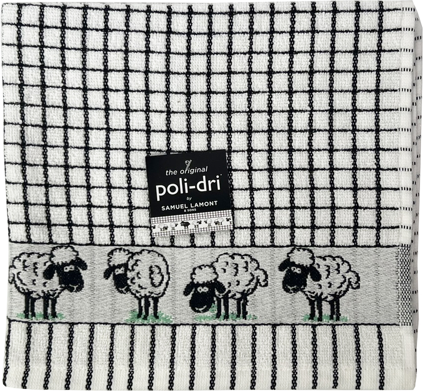 Samuel Lamont Keukenhanddoek Poli-Dri Jacquard Black/Sheep 50x70 cm