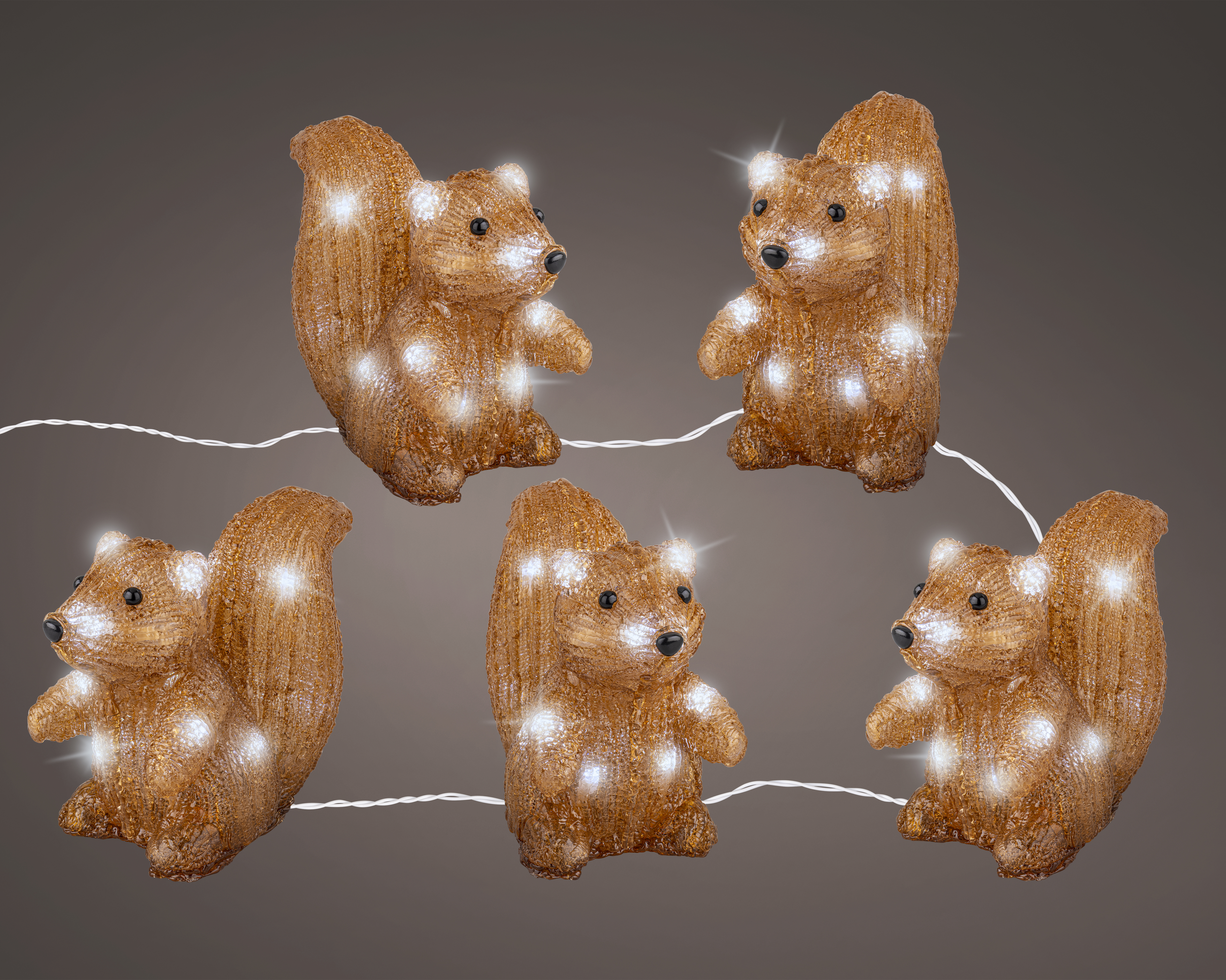 Eekhoorn LED Outdoor Bruin 17.5x8.5x13.5 cm - 70 leds - Koel Wit