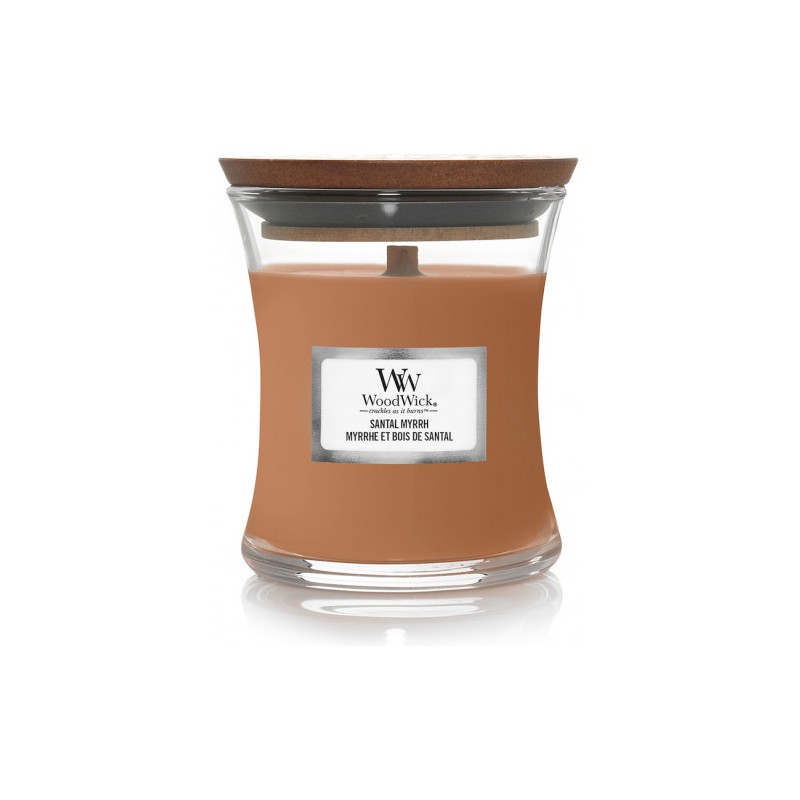 Woodwick Kaars Santal Myrrh Mini - 8.3x7 cm - 20 Branduren
