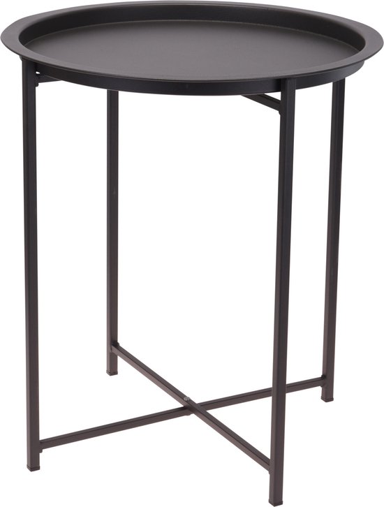 Bijzettafel Rond Donkergrijs 46x52 cm