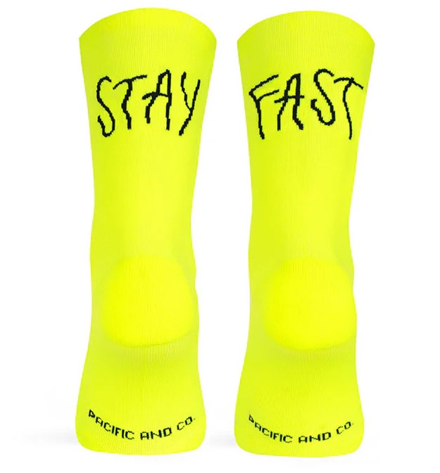 Pacific and Co Sportsokken Unisex Stay Fast Neon Yellow - S/M - 37-41