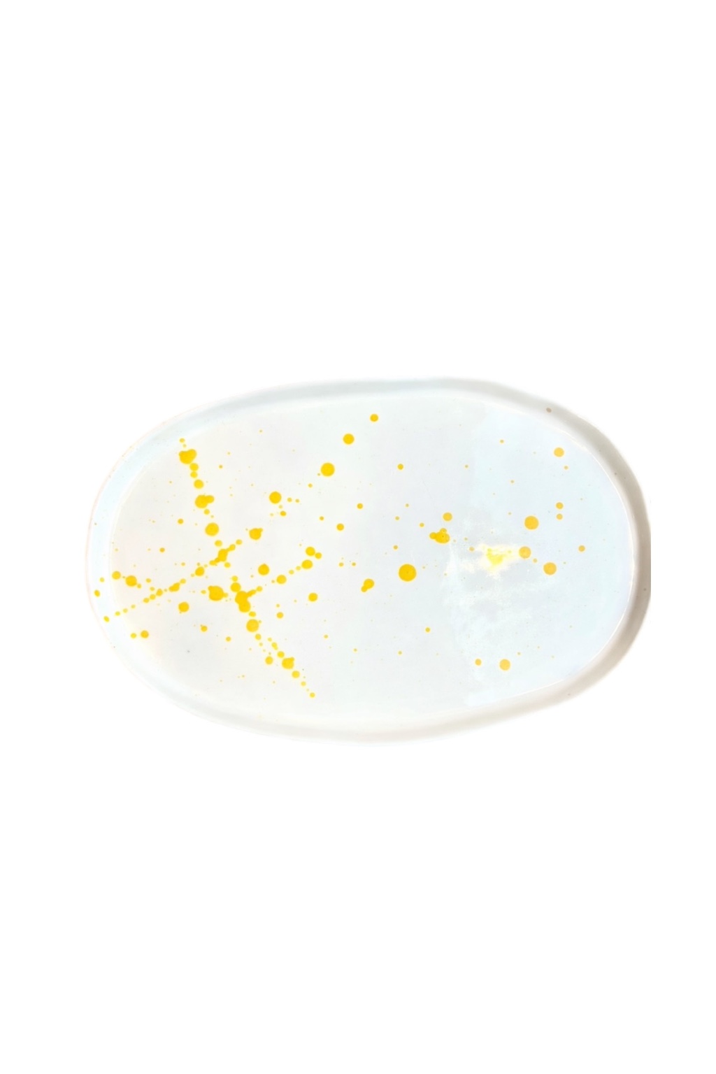 Val Pottery Tapasschaal Yellow Blob 28x18x2 cm - Ovaal - Handgemaakt Keramiek