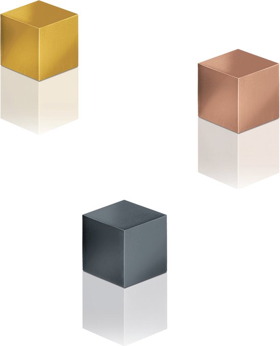 Sigel Magneten Vierkant voor Glasbord 11x11x11 mm - 3 stuks - assorti