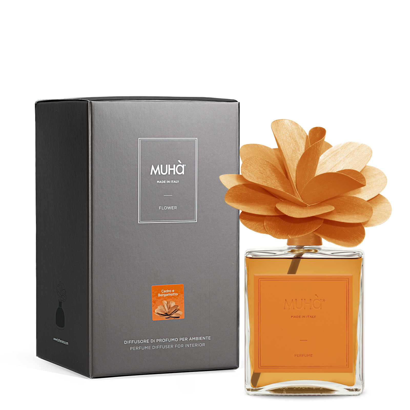 Muhà Geurdiffuser Flower Orange 500ml - Cedar & Bergamot