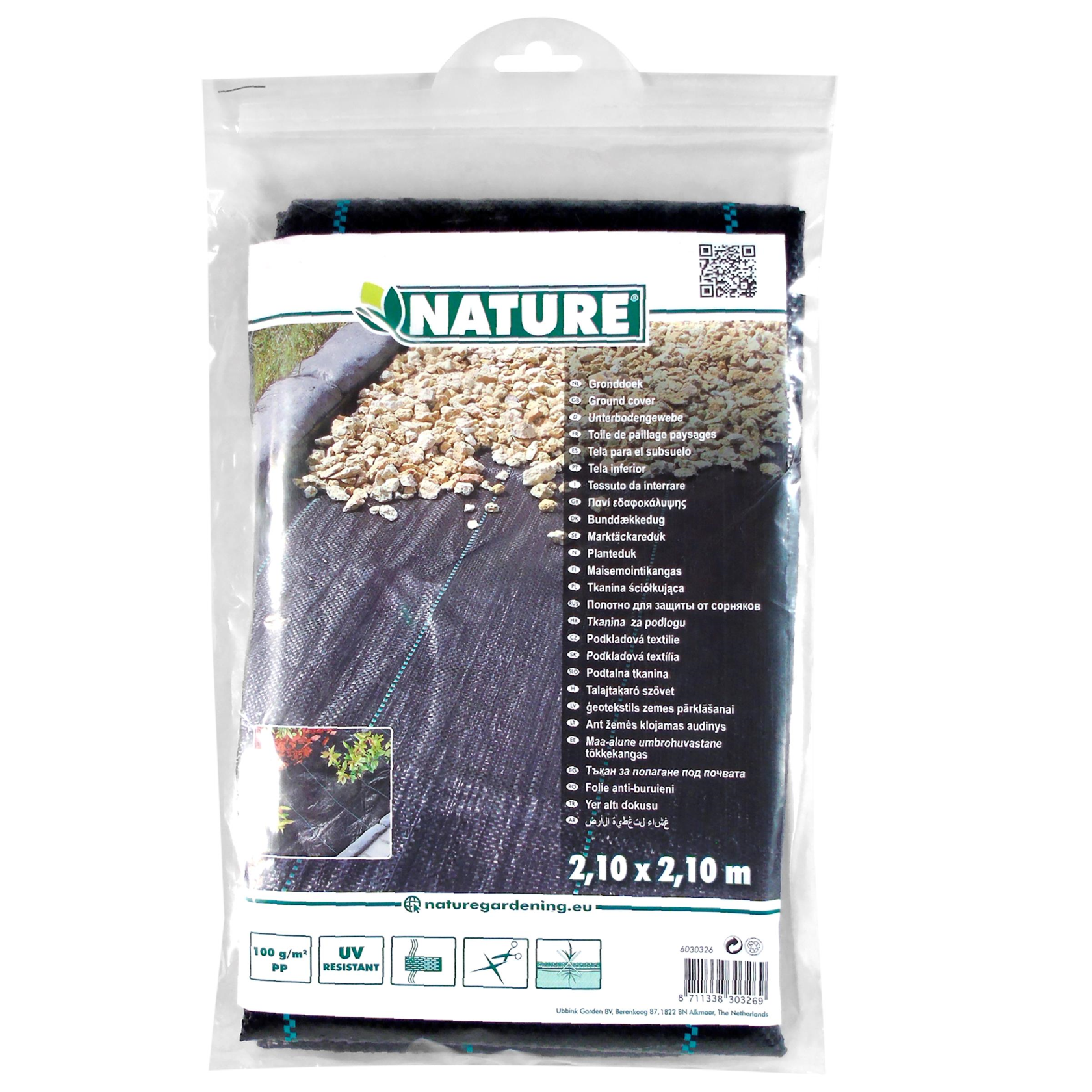 NATURE Gronddoek 2.10x2.10 m Zwart
