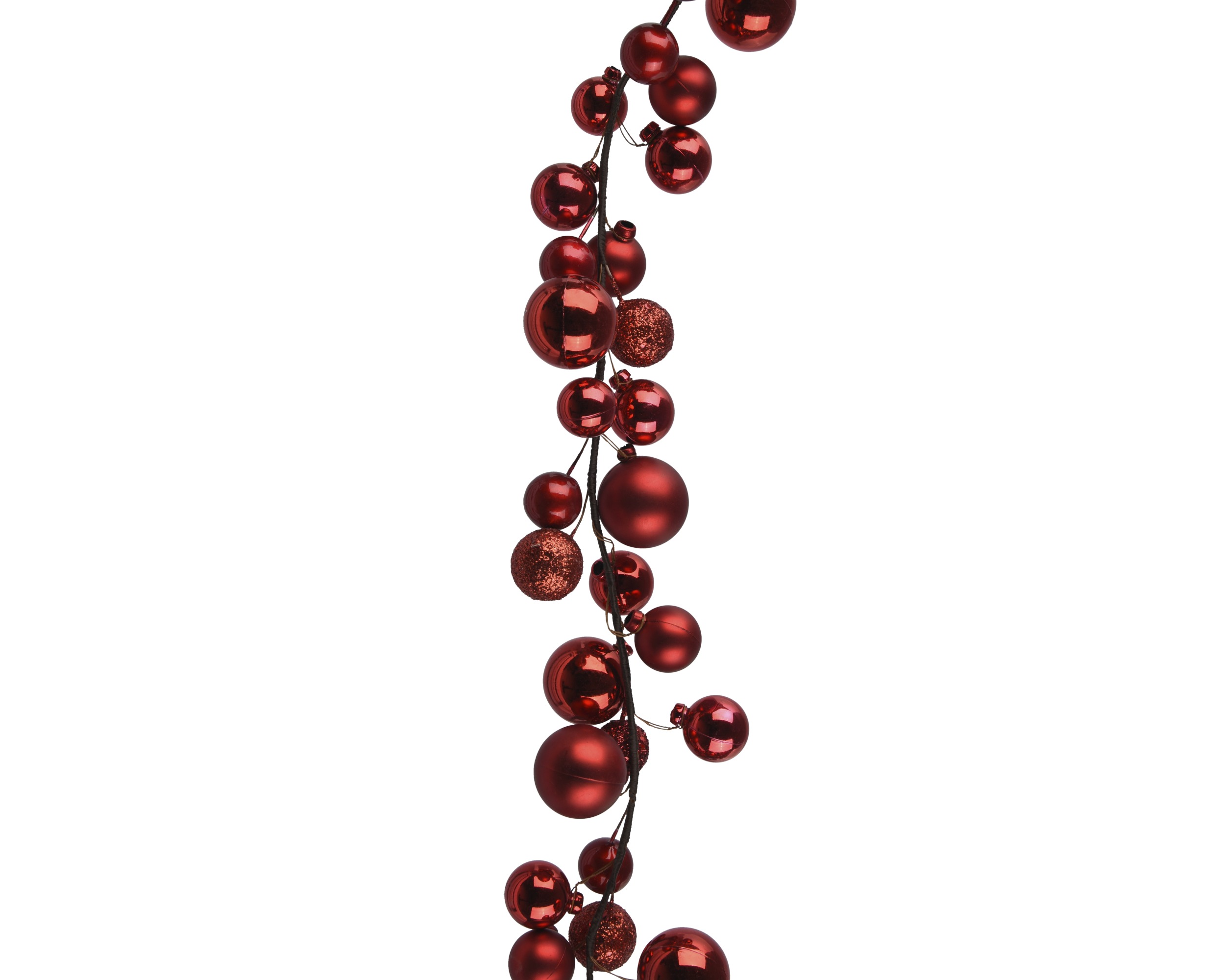 Kerstballenslinger PLC Kerstrood 180cm - Mat/Glanzend/Glitter