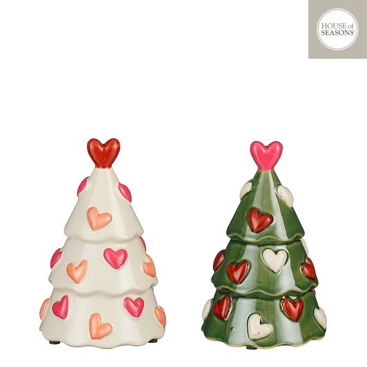 House of Seasons Decoboom Hearts Wit/Groen - 11.5x18 cm - assorti - prijs per stuk House of Seasons Decoboom Hearts Wit/Groen - 11.5x18 cm - assorti - prijs per stuk