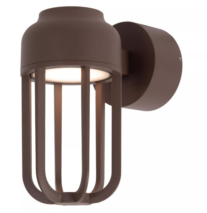 Lucide Wells Wandlamp Buiten Roestbruin 1x 8W 540lm 2700K IP54 Essential