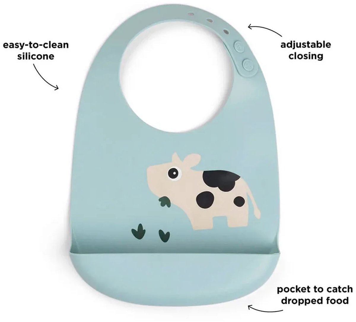 Done By Deer Slab Silicone Tiny Farm Blue 17x19 cm - 2 stuks