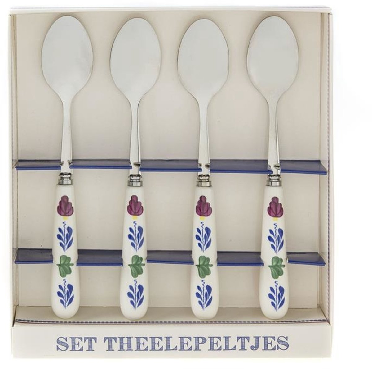 Royal Boch Theelepels Boerenbont set 4 stuks