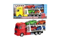 Autotransporter 1:24, 42 cm, met 4 auto's, licht en geluid