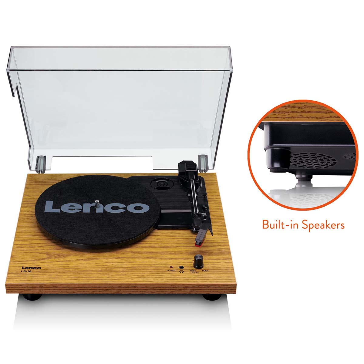 Lenco  LS-10 WD Platenspeler met ingebouwde Speakers Houtkleur