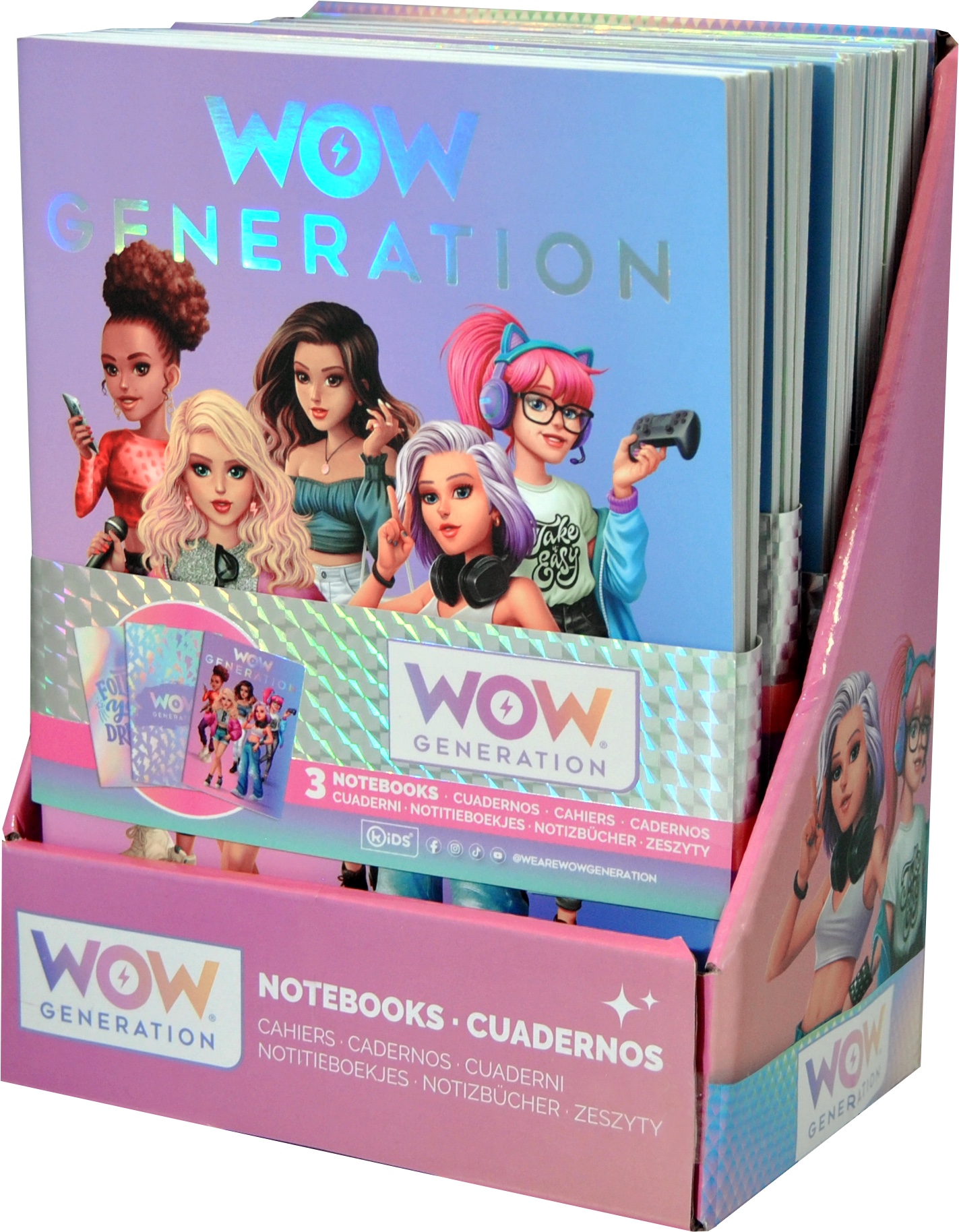 Wow Generation Notebook Softcover A5 3 stuks - Blanco-Geruit-Gelijnd