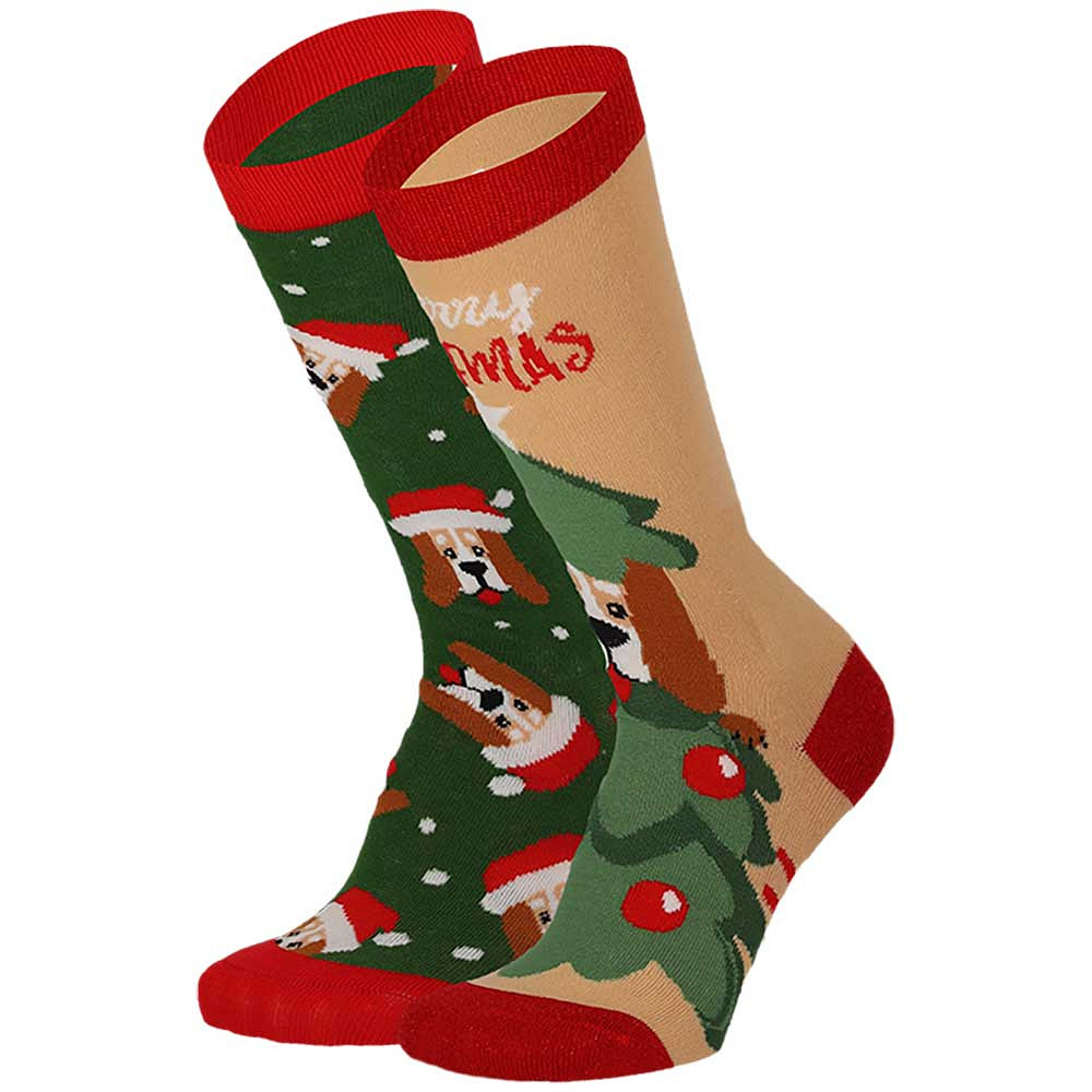 Apollo X-mas Socks Dames 2 paar Groen/Beige - 36/41